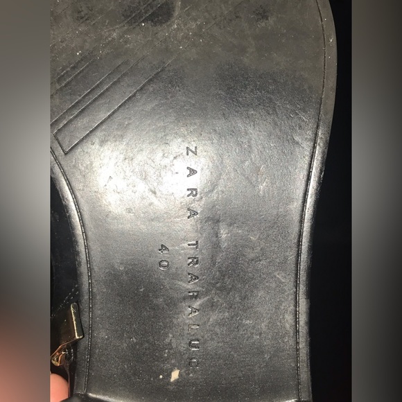 SOLD— Zara Pair of black leather shoes ( boots/ boutine) - Picture 3 of 6